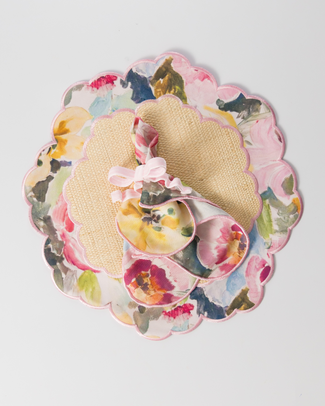 Conjunto 4 Peças Jogo Americano Palha Le Jardin