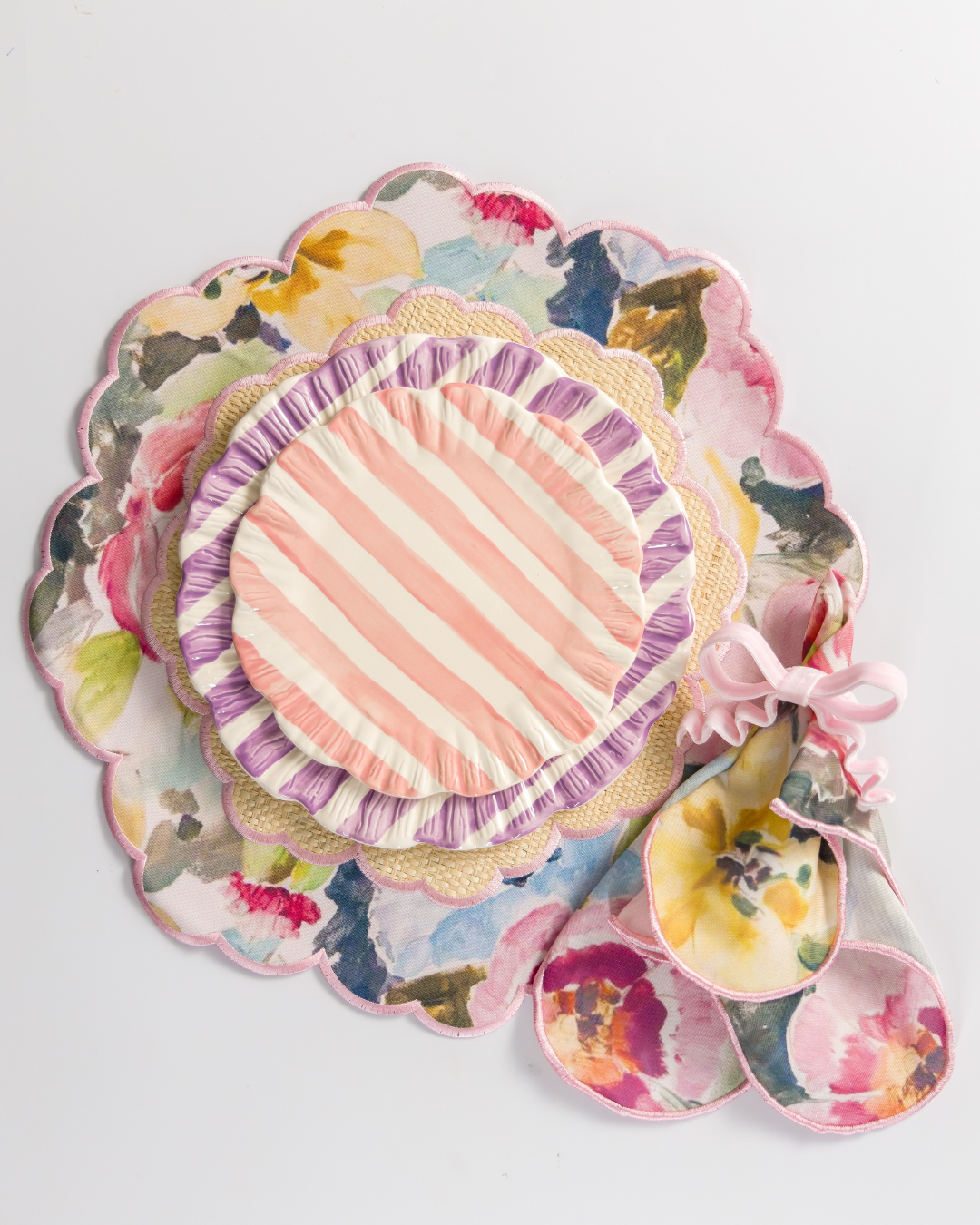 Conjunto 4 Peças Jogo Americano Palha Le Jardin