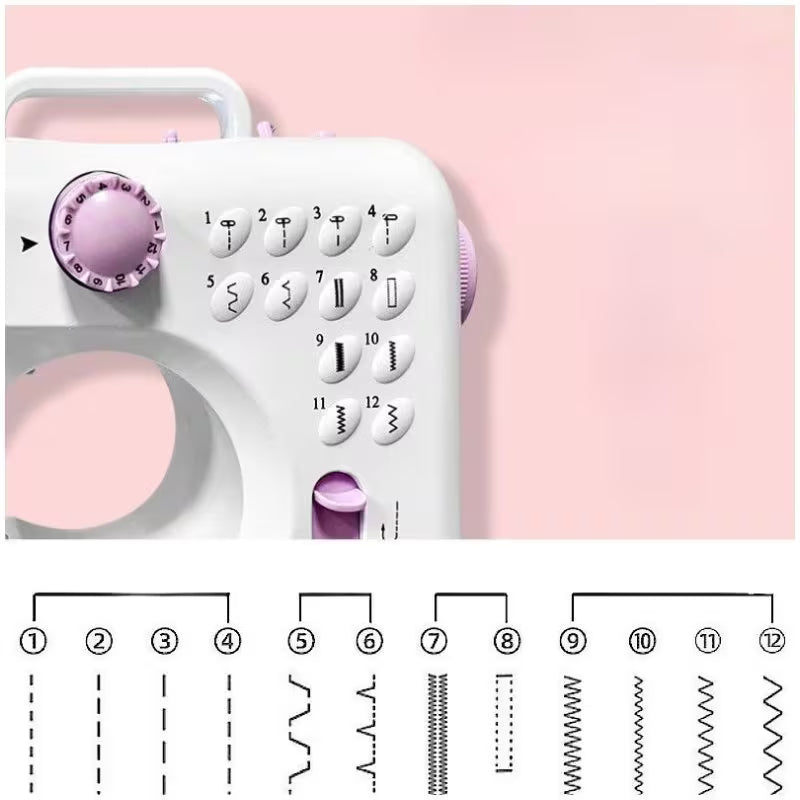Máquina de Costura Multifuncional com 12 Pontos Integrados