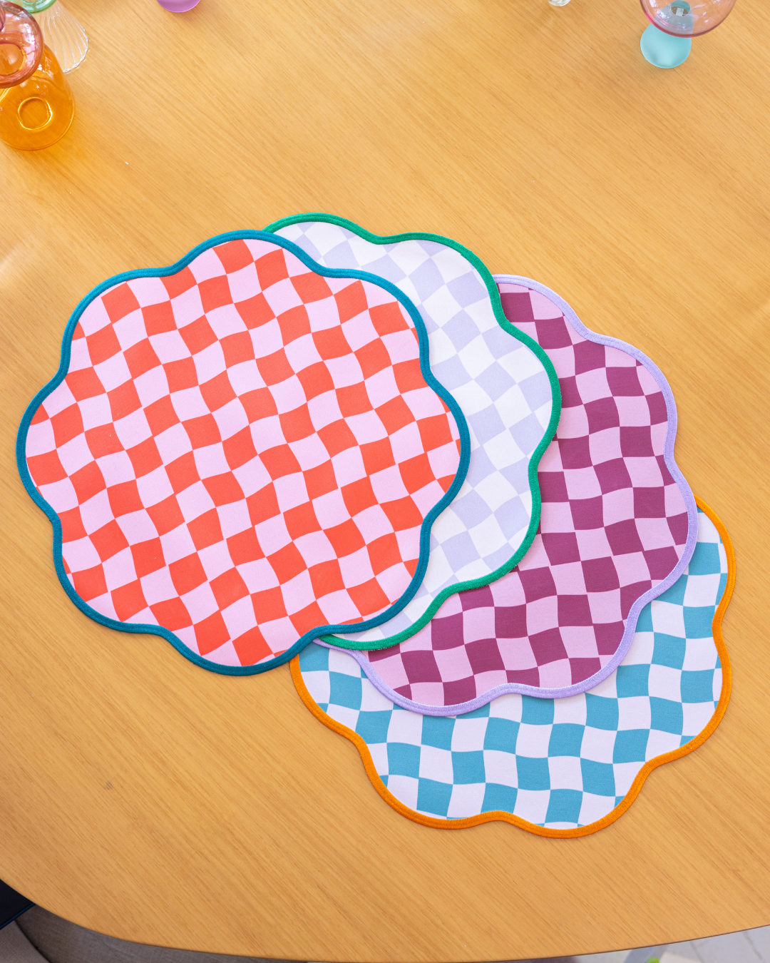 Conjunto 4 Peças Jogo Americano Xadrez Double Face Bold I - Sem Guardanapo