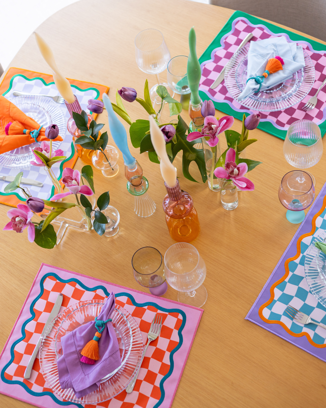 Conjunto 4 Peças Jogo Americano Xadrez Double Face Bold II - Sem Guardanapo