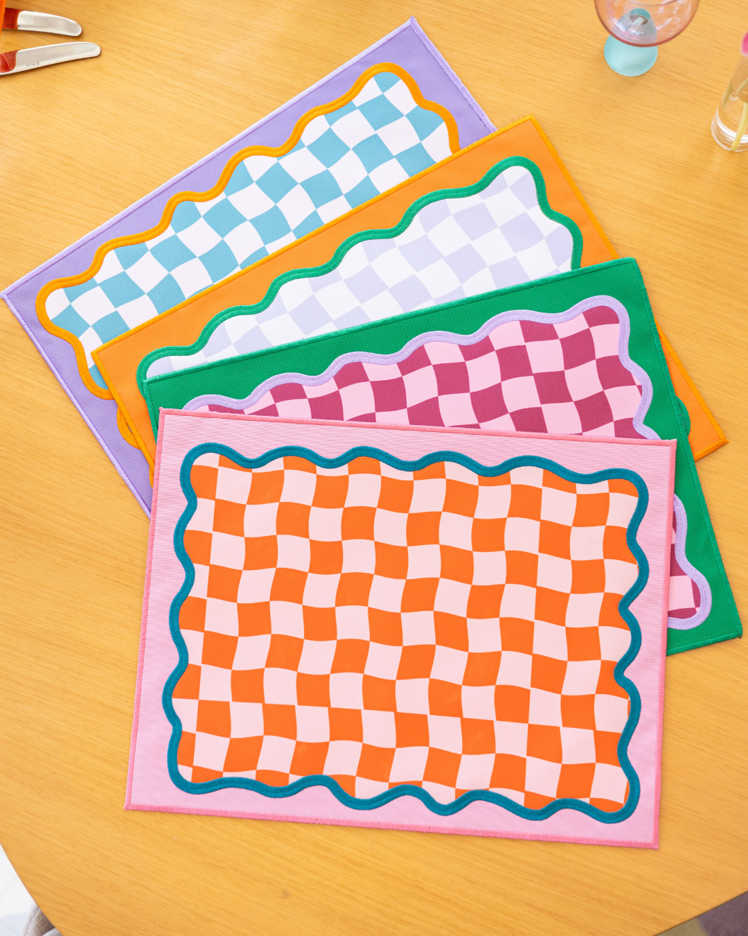 Conjunto 4 Peças Jogo Americano Xadrez Double Face Bold II - Sem Guardanapo