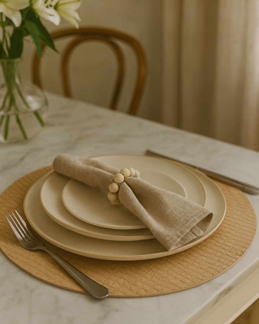 Lugar Americano Bege Clássico