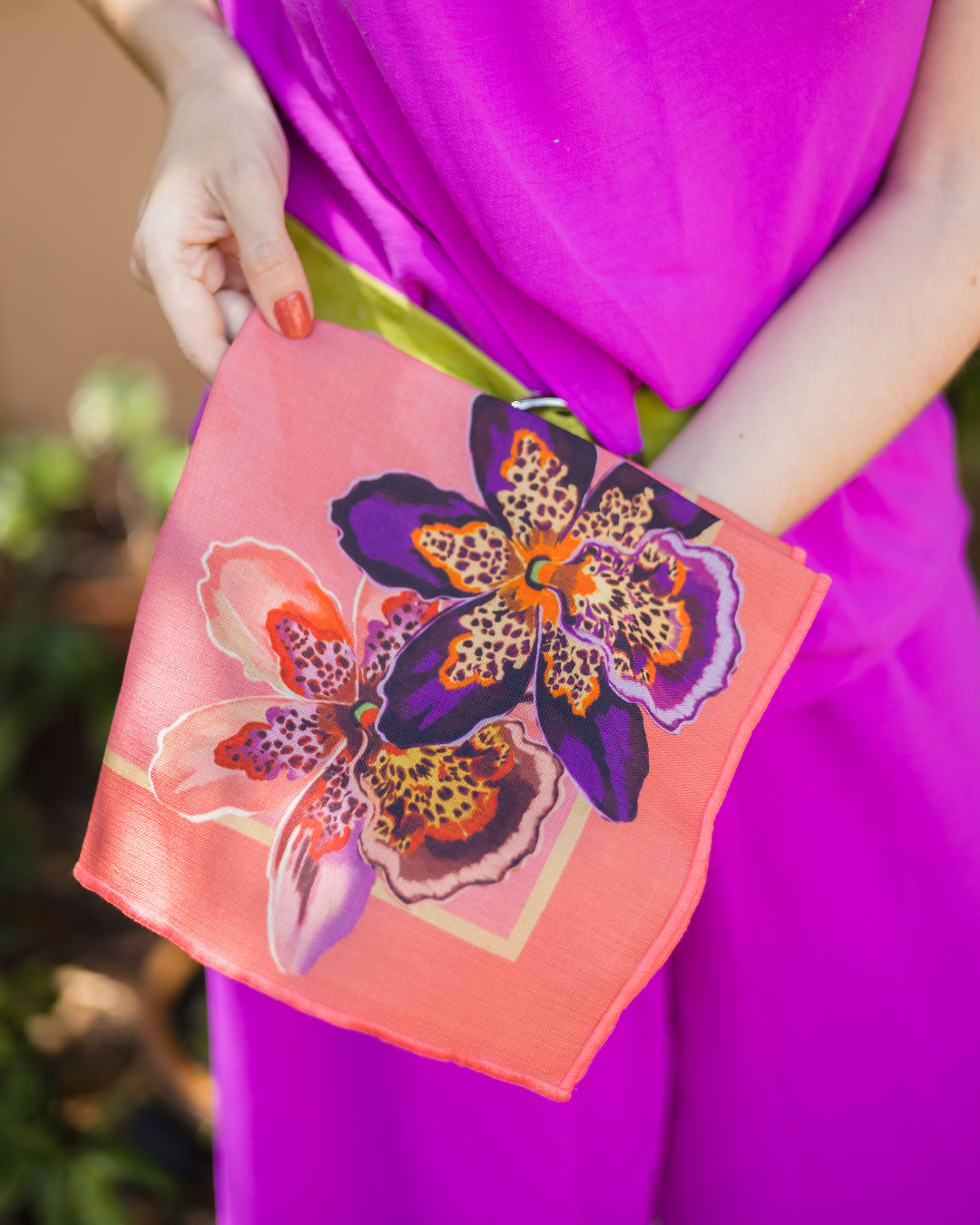 Conjunto 4 Guardanapos Bloom - Orquídea Rosa