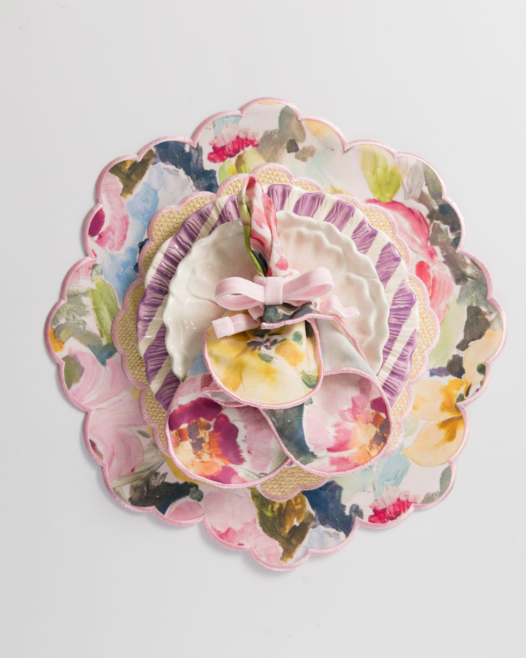 Conjunto 4 Peças Jogo Americano Palha Le Jardin