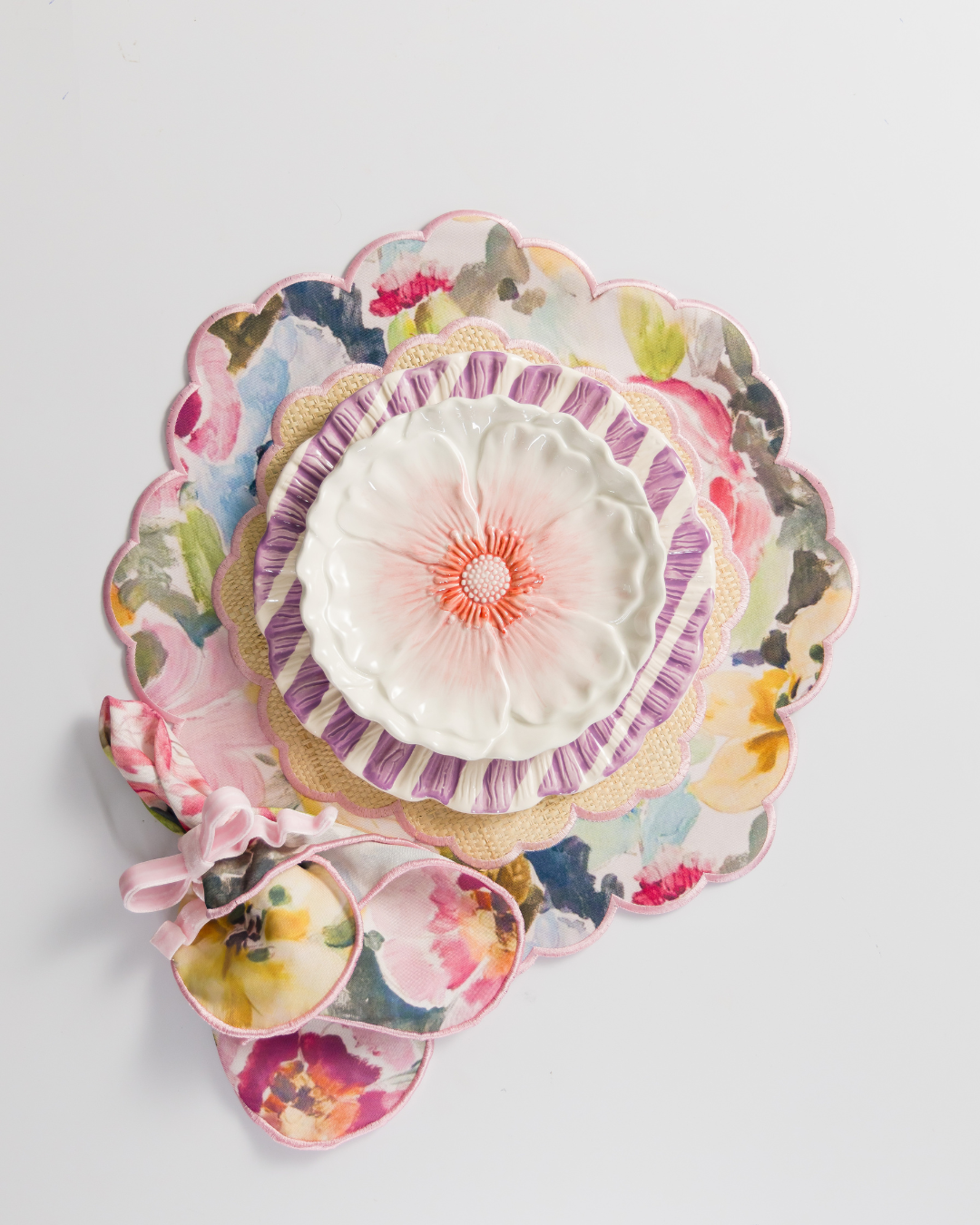 Conjunto 4 Peças Jogo Americano Palha Le Jardin