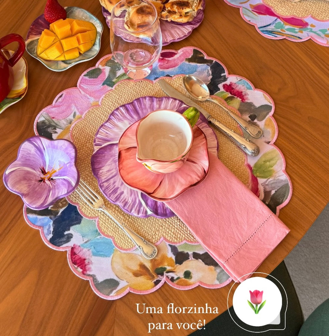 Conjunto 4 Peças Jogo Americano Palha Le Jardin