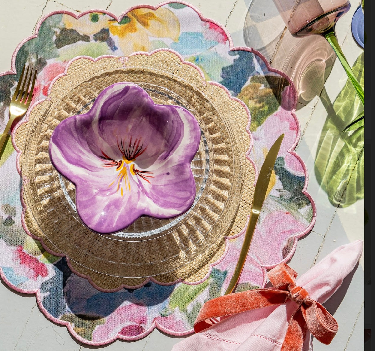 Conjunto 4 Peças Jogo Americano Palha Le Jardin