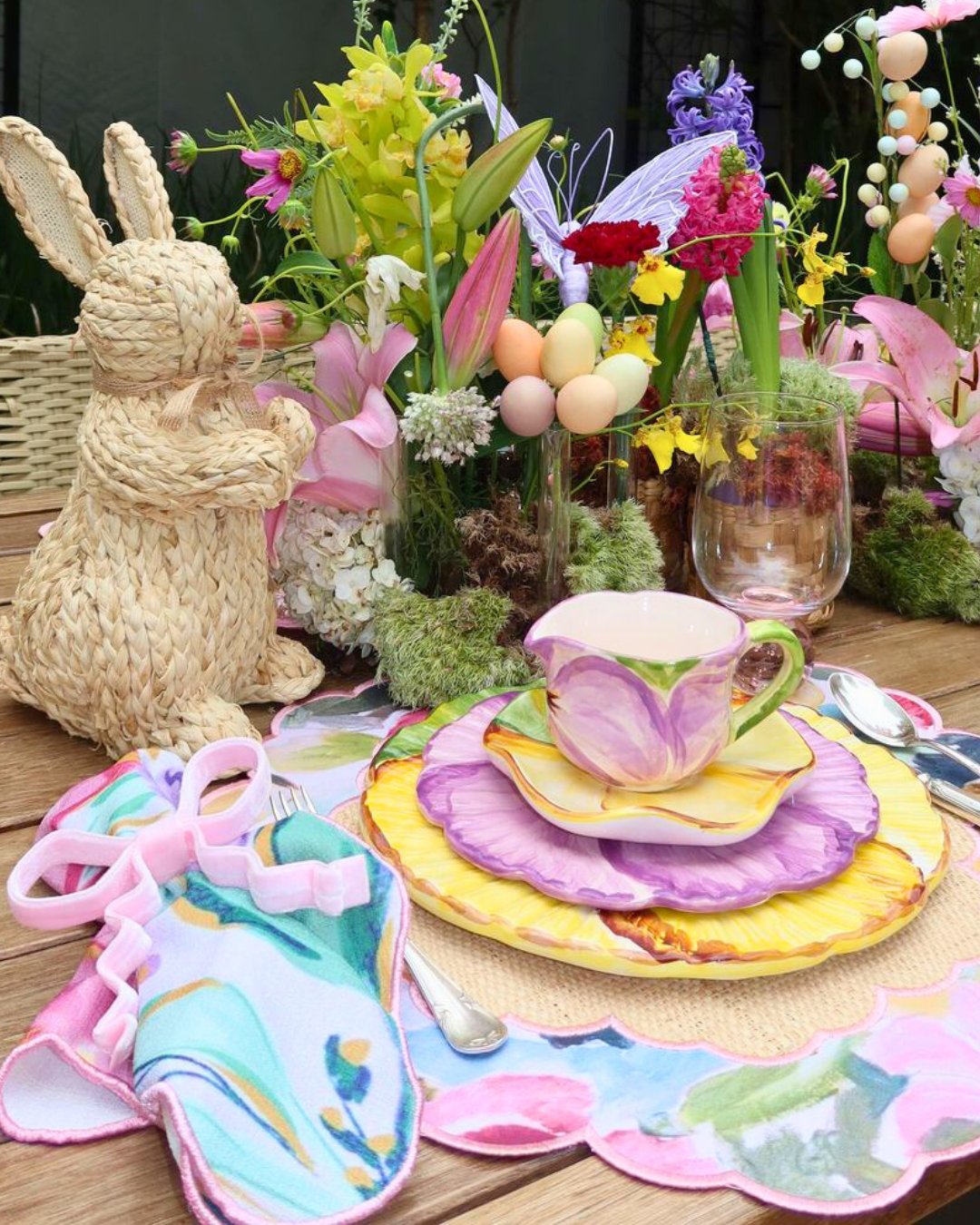 Porta Guardanapo Laço com Ondinhas Rosa Claro (unidade)