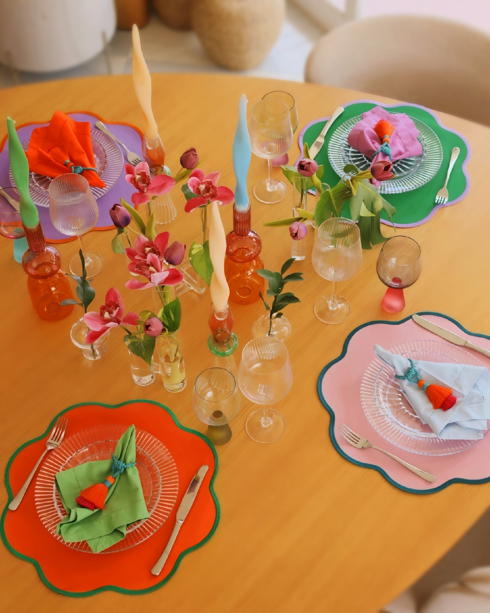 Conjunto 4 Peças Jogo Americano Xadrez Double Face Bold I - Sem Guardanapo