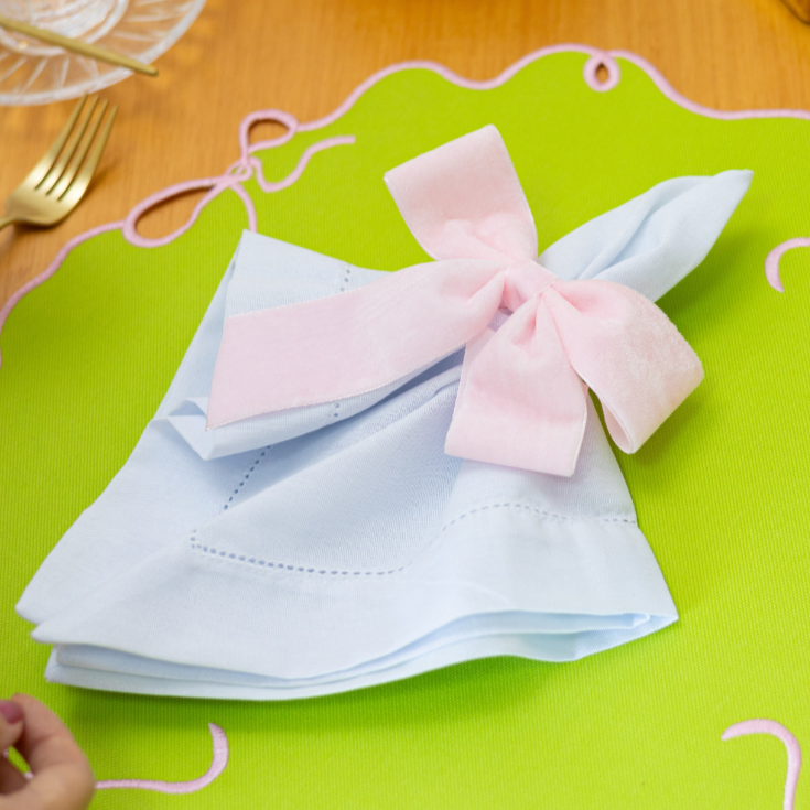 Porta Guardanapo Laço Rosa Claro