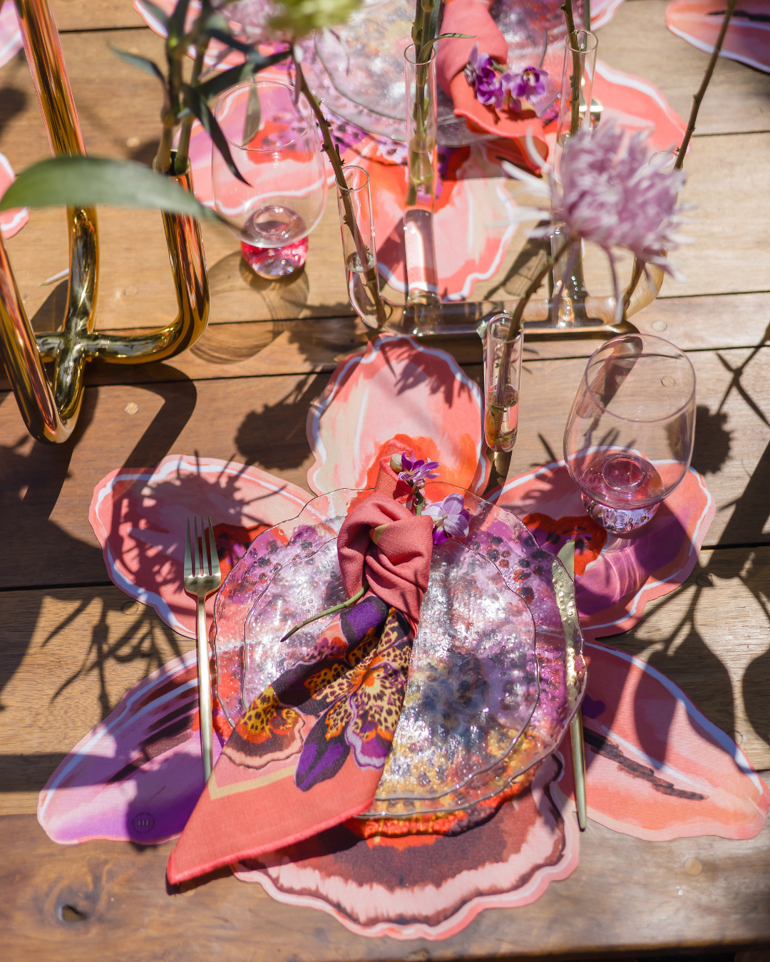 Conjunto 4 Peças Jogo Americano Bloom - Orquídea Rosa