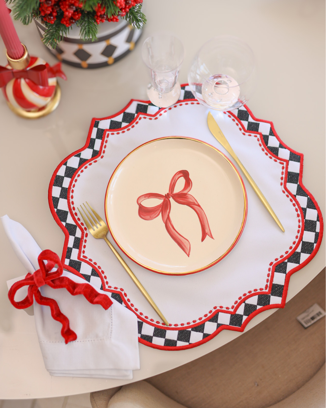 Jogo Americano Royal Fest Vermelho - 4 Peças (38 cm)