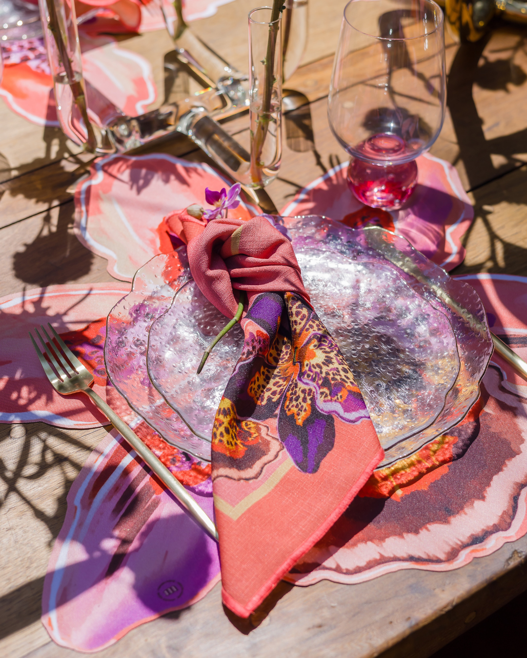 Conjunto 4 Guardanapos Bloom - Orquídea Rosa