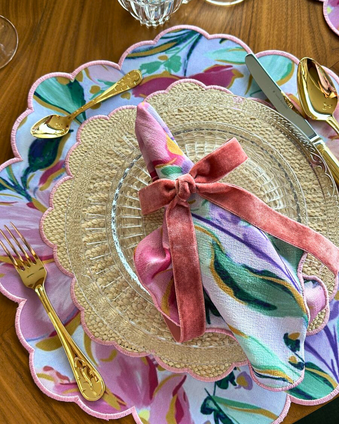 Conjunto 4 Peças Jogo Americano Palha Le Jardin II