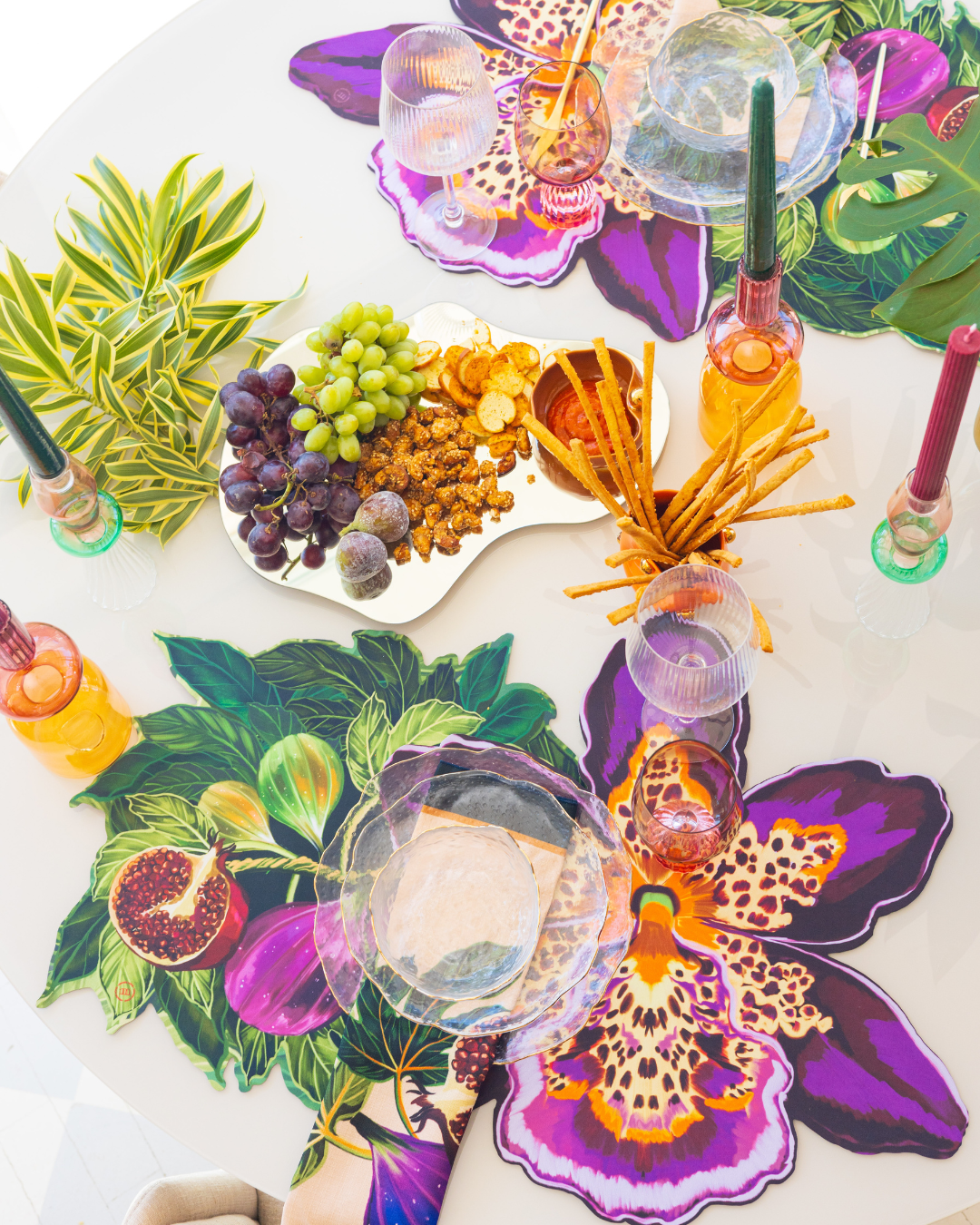 Conjunto 4 Peças Jogo Americano Bloom - Orquídea Roxa