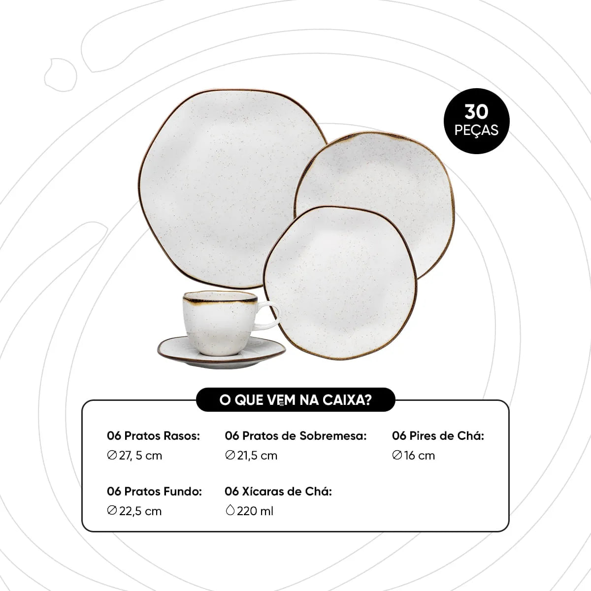 Aparelho de Jantar e Chá Ryo Maresia