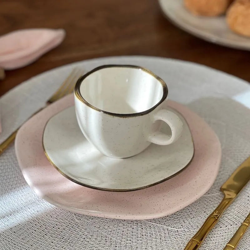 Jogo de 6 Xícaras Grandes 220 Ml Com Pires Ryo Maresia