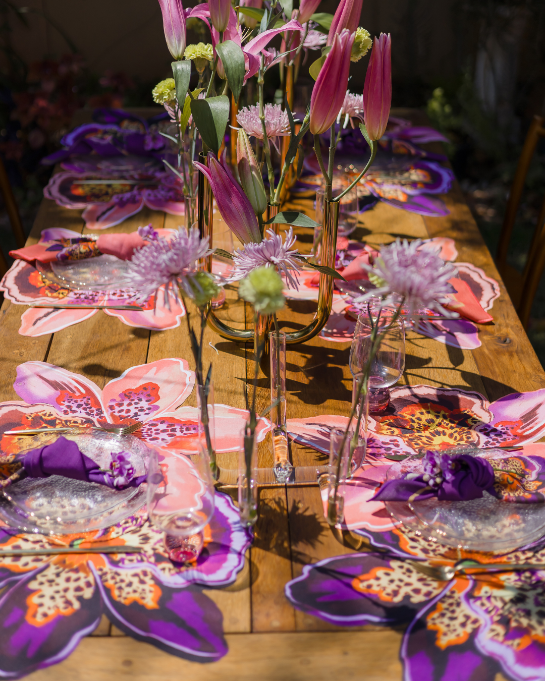 Conjunto 4 Peças Jogo Americano Bloom - Orquídea Roxa