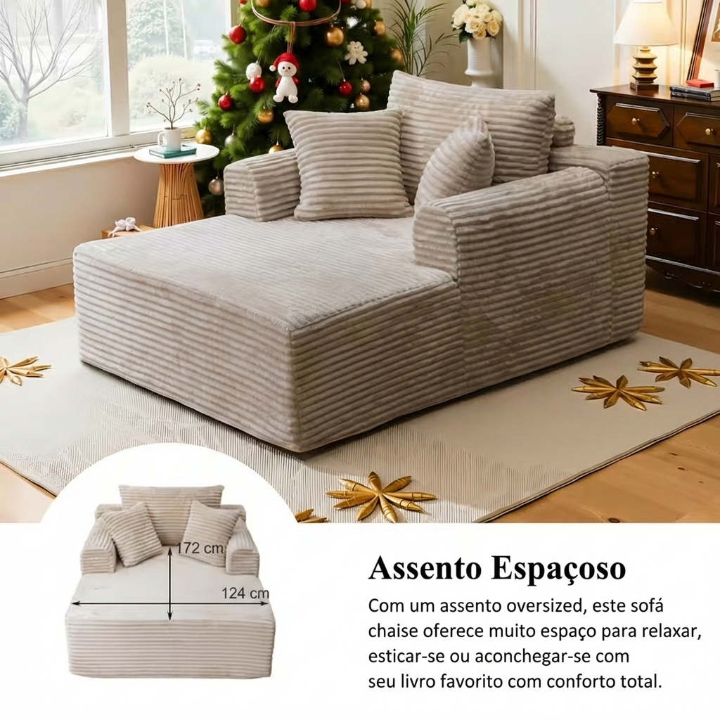 Sofá-Cama Comfort Plus com 3 Almofadas Premium