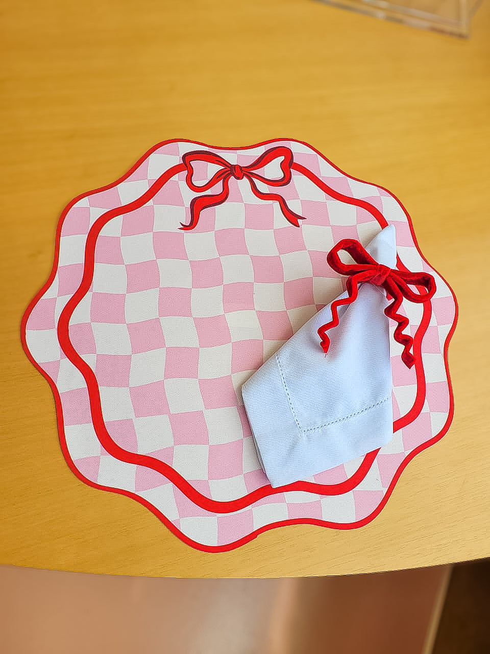 Jogo Americano Laço Candy Rosa - 4 Peças