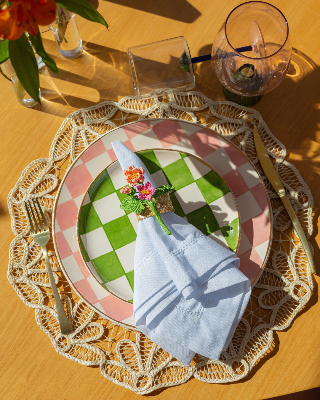 Lugar Americano Trama Flor de Renda em Palha Natural - 40cm